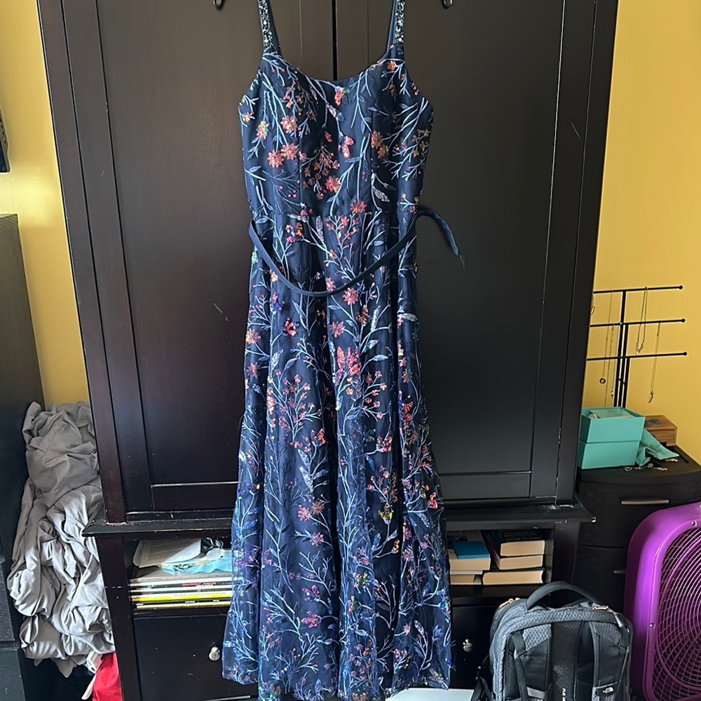 Floral Navy Blue Maxi Dress